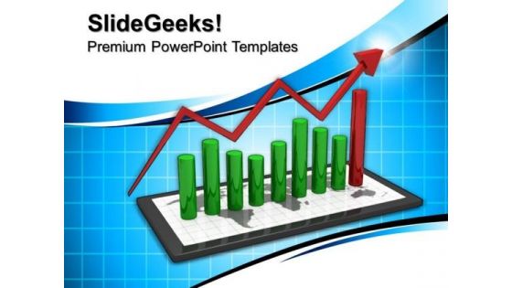 Tablet With Bar Graph Success PowerPoint Templates And PowerPoint Themes 0712