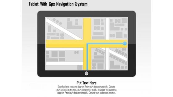 Tablet With Gps Navigation System PowerPoint Template