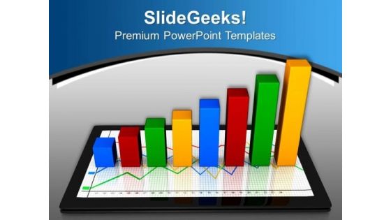Tablet With Growth Graph Business PowerPoint Templates And PowerPoint Themes 0912 Tablet With Growth Graph Business PowerPoint Templates And PowerPoint Themes 0912