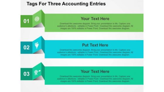 Tags For Three Accounting Entries PowerPoint Template