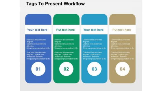 Tags To Present Workflow PowerPoint Template