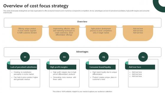 Tailored Product Approach Overview Of Cost Focus Strategy Guidelines Pdf