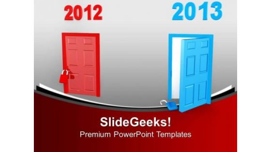 Take New Door Of Opportunity This Year PowerPoint Templates Ppt Backgrounds For Slides 0713