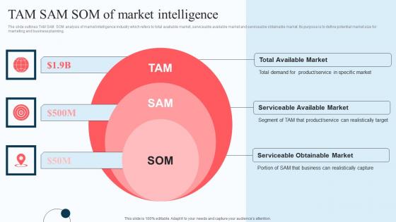 Tam Sam Som Of Market Intelligence Execution Of Strategic Intelligence Elements PDF