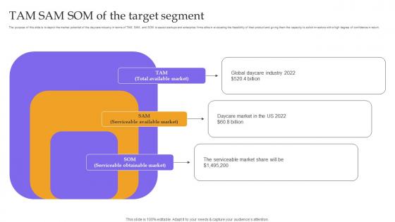 TAM SAM SOM Of The Target Segment Childcare Business Plan Summary Pdf