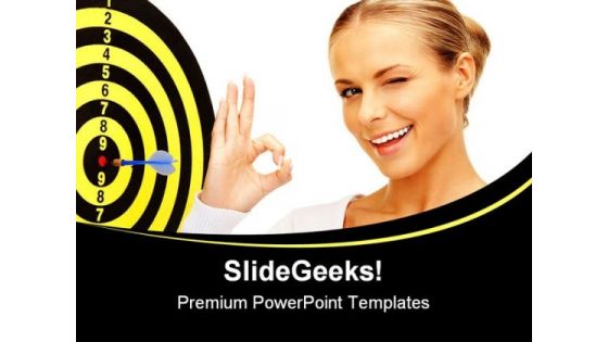 Target Achieved Business PowerPoint Backgrounds And Templates 0111