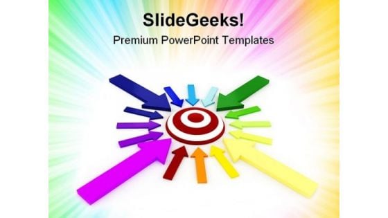 Target And Colorful Arrows Shapes PowerPoint Templates And PowerPoint Backgrounds 0711