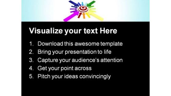 Target And Colorful Arrows Shapes PowerPoint Themes And PowerPoint Slides 0711