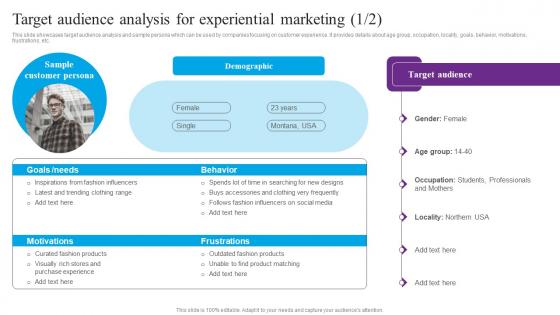 Target Audience Analysis Centric Marketing To Enhance Brand Connections Guidelines Pdf