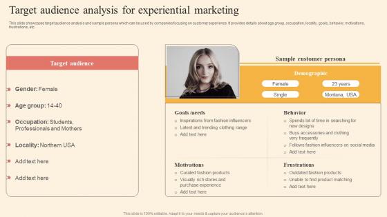 Target Audience Analysis Driving Business Success By Hosting Experiential Diagrams Pdf