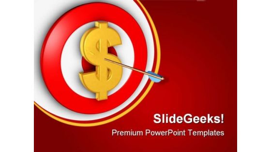 Target On Dollar Business PowerPoint Themes And PowerPoint Slides 0711