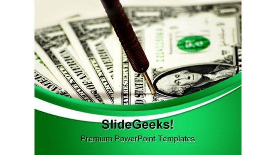 Target On The Money Business PowerPoint Themes And PowerPoint Slides 0211