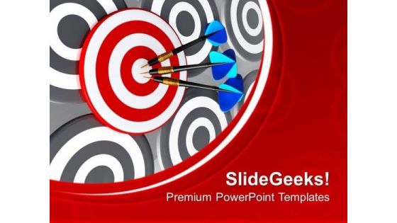 Target With Three Arrows Success Theme PowerPoint Templates Ppt Backgrounds For Slides 0413