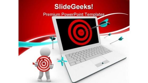 Targeted On Computer Business PowerPoint Templates And PowerPoint Backgrounds 0611