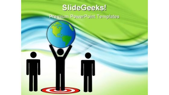 Targeted Person Carrying Globe Global PowerPoint Templates And PowerPoint Backgrounds 0811