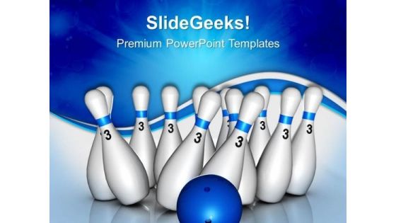 Targets Lined Up Bowling Game PowerPoint Templates And PowerPoint Themes 0512