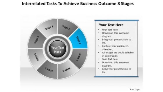 Tasks To Achieve Business Outcome 8 Stages Plan Outlines PowerPoint Templates