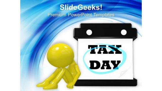 Tax Day Hanging Wall Calendar People PowerPoint Templates And PowerPoint Themes 1112