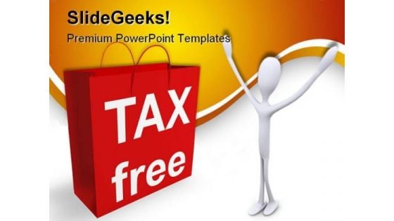 Tax Free Shopping People PowerPoint Backgrounds And Templates 0111