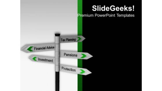 Tax Planning Financial Signpost Investment PowerPoint Templates Ppt Backgrounds For Slides 0113