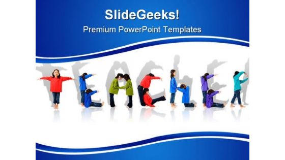 Teacher Children PowerPoint Template 0810