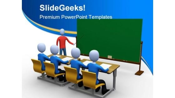 Teacher In Classroom Education PowerPoint Template 1110 Teacher In Classroom Education PowerPoint Template 1110