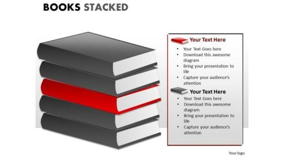 Teaching Books Stacked PowerPoint Slides And Ppt Diagram Templates