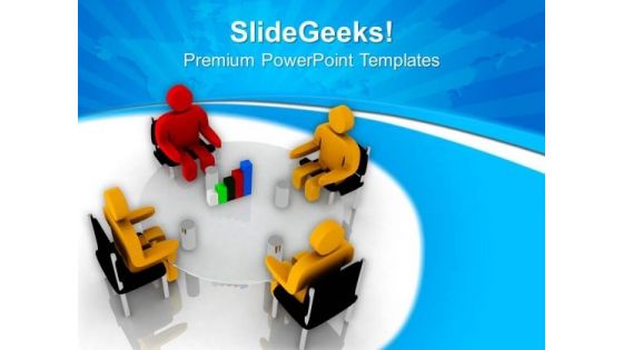 Team Discussion On Upliftment Of Business PowerPoint Templates Ppt Backgrounds For Slides 0713