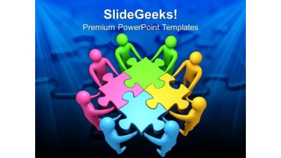 Team Efforts To Form Puzzle Business PowerPoint Templates Ppt Backgrounds For Slides 0113