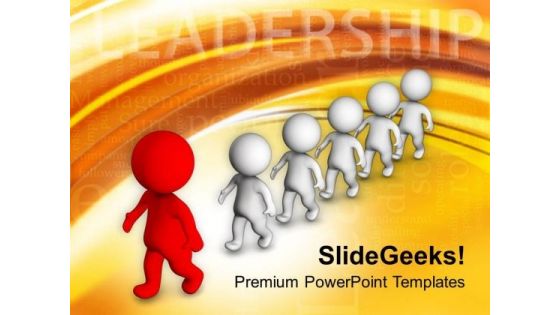 Team Following Their Leader PowerPoint Templates Ppt Backgrounds For Slides 0713