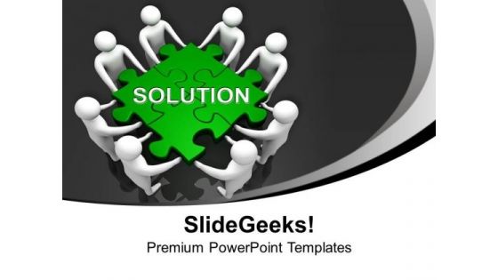 Team Holding Puzzle To Find Solution PowerPoint Templates Ppt Backgrounds For Slides 0313