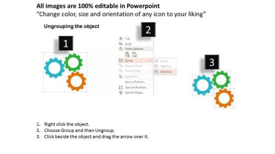 Team Icons In Gears Presentation Template