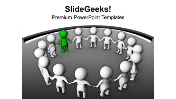Team In Circle With Leader PowerPoint Templates Ppt Backgrounds For Slides 0713 Team In Circle With Leader PowerPoint Templates Ppt Backgrounds For Slides 0713