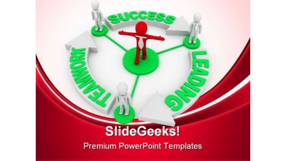 Team Leader Leading Success PowerPoint Themes And PowerPoint Slides 0811