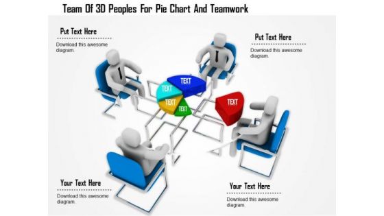 Team Of 3d Peoples For Pie Chart And Teamwork Team Of 3d Peoples For Pie Chart And Teamwork
