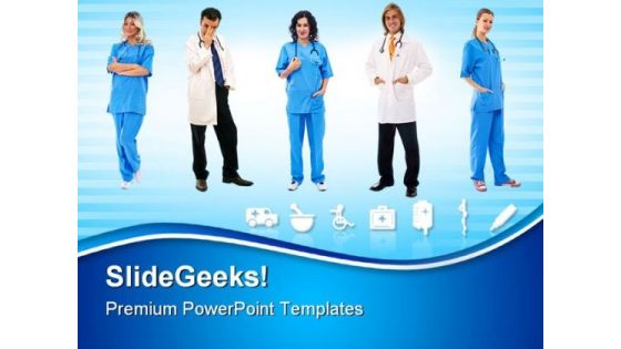 Team Of Doctors Hospitality PowerPoint Templates And PowerPoint Backgrounds 0811