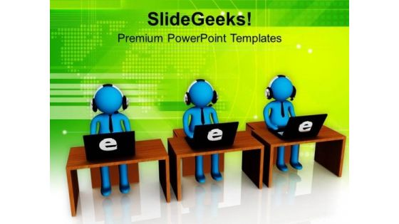 Team Of Employees Working On Laptops PowerPoint Templates Ppt Backgrounds For Slides 0713 Team Of Employees Working On Laptops PowerPoint Templates Ppt Backgrounds For Slides 0713