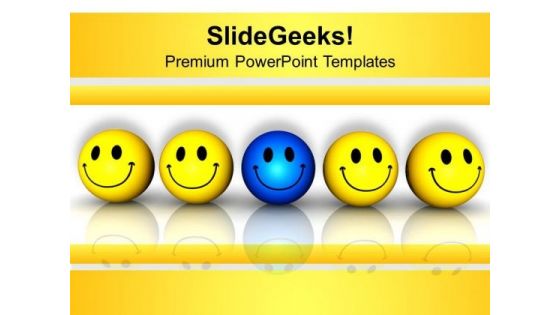 Team Of Smiley With Leader PowerPoint Templates Ppt Backgrounds For Slides 0213