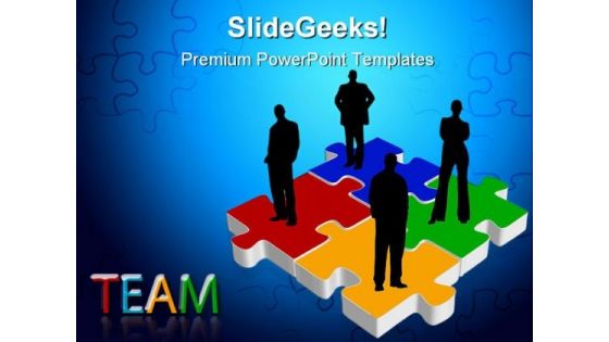 Team On Puzzle Business PowerPoint Themes And PowerPoint Slides 0311