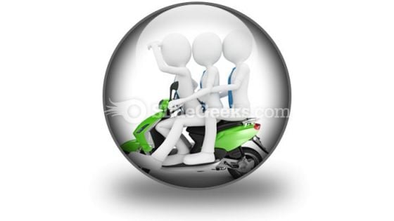 Team On The Scooter PowerPoint Icon C