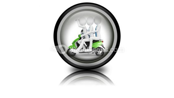 Team On The Scooter PowerPoint Icon Cc