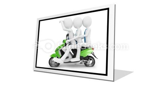 Team On The Scooter PowerPoint Icon F