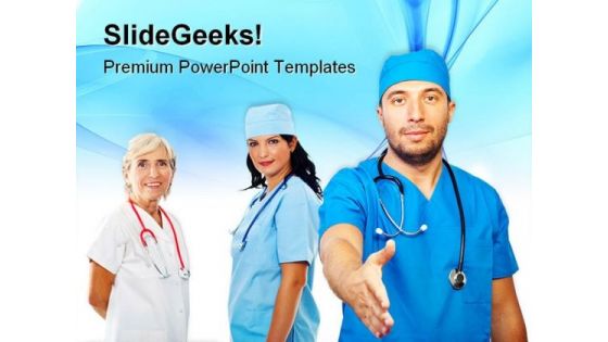 Team People Handshake Medical PowerPoint Themes And PowerPoint Slides 0411
