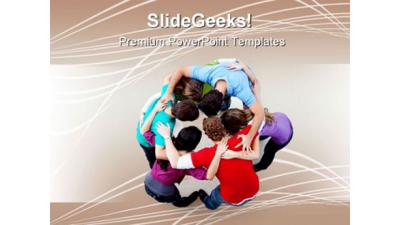 Team People Hugging Business PowerPoint Templates And PowerPoint Backgrounds 0911