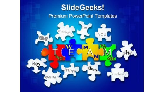 Team Puzzle Business PowerPoint Templates And PowerPoint Backgrounds 0211