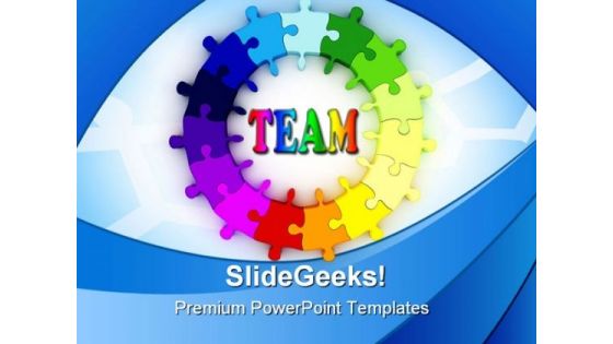 Team Puzzle Chart Metaphor PowerPoint Templates And PowerPoint Backgrounds 0311