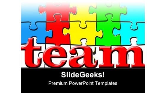 Team Puzzle Shapes PowerPoint Backgrounds And Templates 1210