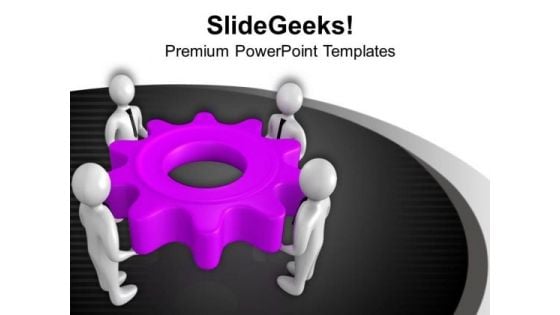 Team Should Hold The Right Gear PowerPoint Templates Ppt Backgrounds For Slides 0613