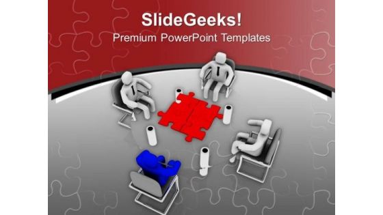 Team With Leader Can Fix Puzzle Of Problem PowerPoint Templates Ppt Backgrounds For Slides 0613