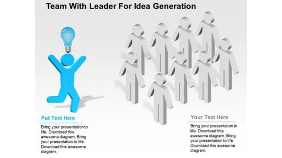 Team With Leader For Idea Generation PowerPoint Template